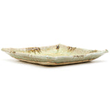 9.65" Square Ceramic Plate, Beige, Green — Oribe Design