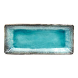 11" x 4.75" Rectangular Ceramic Plate, Turquoise