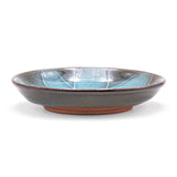 5" Round Ceramic Plate, Brown — Floral Design