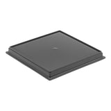 7.75" Square Lacquered Plastic, Bamboo Soba Plate, Black, Red
