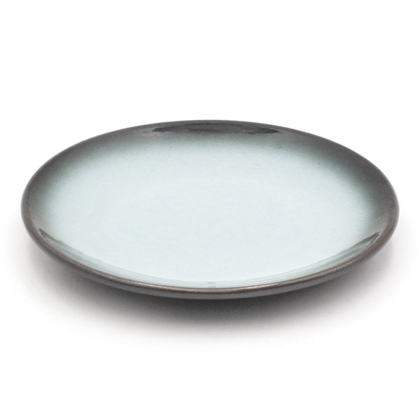 6" Round Ceramic Plate, Aqua