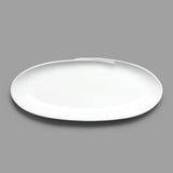 8.5" x 3.5" Oval Porcelain Plate, White