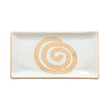 8.65" x 5" Rectangular Ceramic Plate, Gray, Yellow
