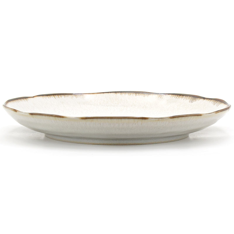10¼″ Beige & Brown Ceramic Round Dinner Plate — product profile