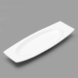 10" x 3.75" Rectangular Porcelain Plate, White