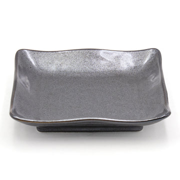 7" Square Ceramic Plate, Gray