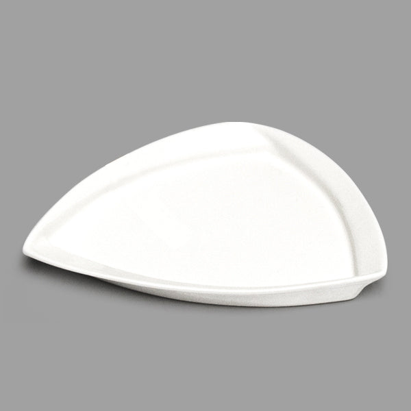 8.5" Triangular Porcelain Plate, White