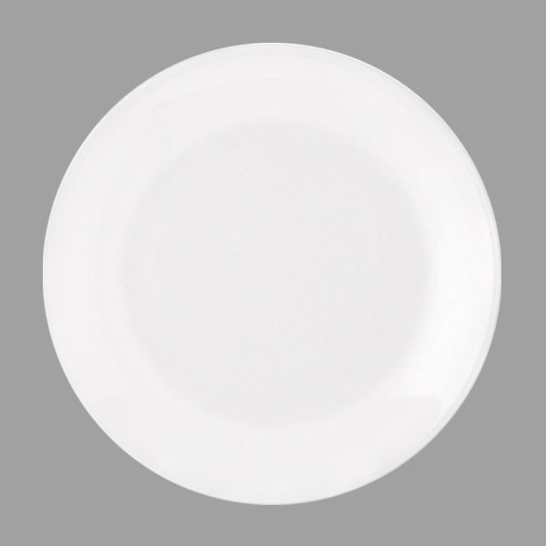 10.5" Round Ceramic Plate, White