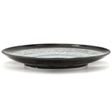 10" Round Ceramic Plate, Black, Blue, Gray