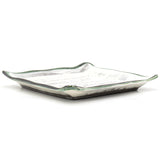 8.5" Square Ceramic Plate, White, Green, Brown