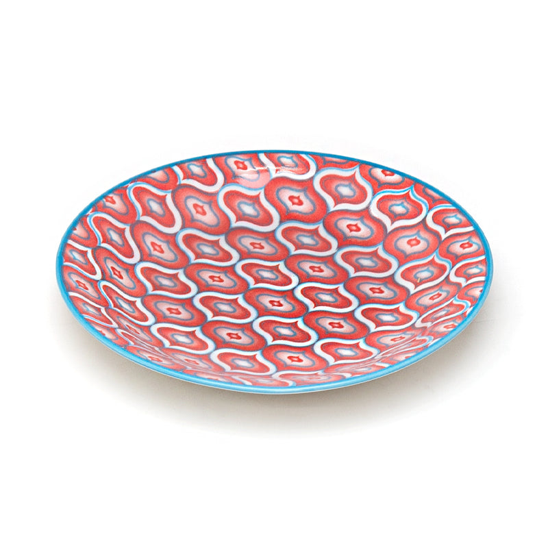 4.75" Round Ceramic Plate, Red
