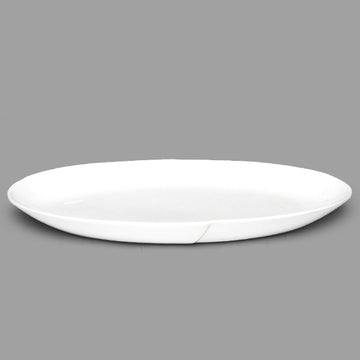 12.75" x 5.25" Oval Ceramic Plate, White