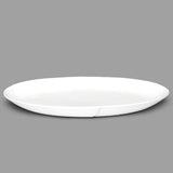12.75" x 5.25" Oval Ceramic Plate, White