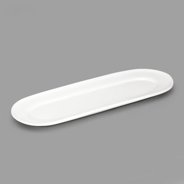 11" x 4" Oval Porcelain Plate, White