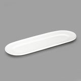 11" x 4" Oval Porcelain Plate, White