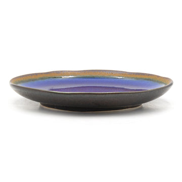 6.85" Round Ceramic Plate, Dark Brown, Sapphire