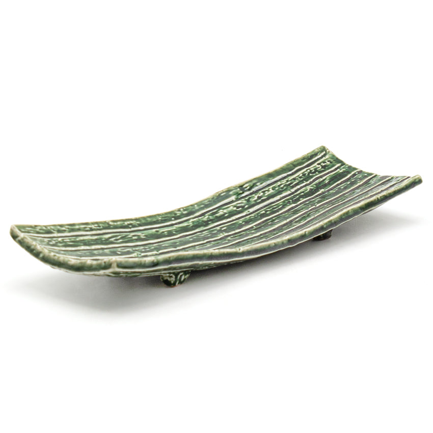 12.75" x 4" Ceramic Plate, Green