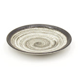 6.5" Ceramic Plate, Dark Brown, Beige