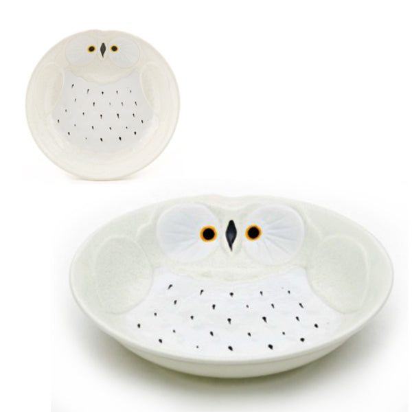 8" Round Deep Plate, White — Owl Design