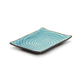 7" x 4.75" Rectangular Plate, Blue, Brown