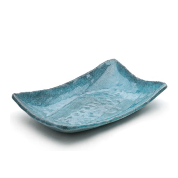 10.5" x 6.5" Rectangular Porcelain Plate, Blue