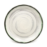 6.65" Round Ceramic Plate, White, Green, Brown