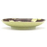 7.5" Ceramic Plate, Brown, Green — Floral Design