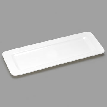 14.5" x 6" Melamine Plate, White