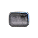 3.5" x 2.5" Ceramic Plate, Brown, Blue