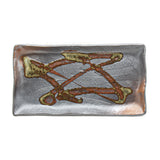 12" x 6" Rectangular Ceramic Plate, Brown