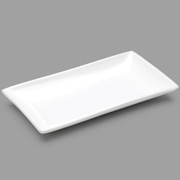 14" x 8.25" Rectangular Ceramic Plate, White