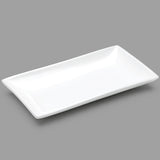 14" x 8.25" Rectangular Ceramic Plate, White