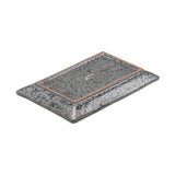 7.5" x 4.85" Rectangular Ceramic Plate, Black, Dark Brown, Green