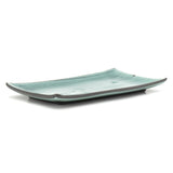 8.35" x 4.75" Rectangular Ceramic Plate, Dark Brown, Green