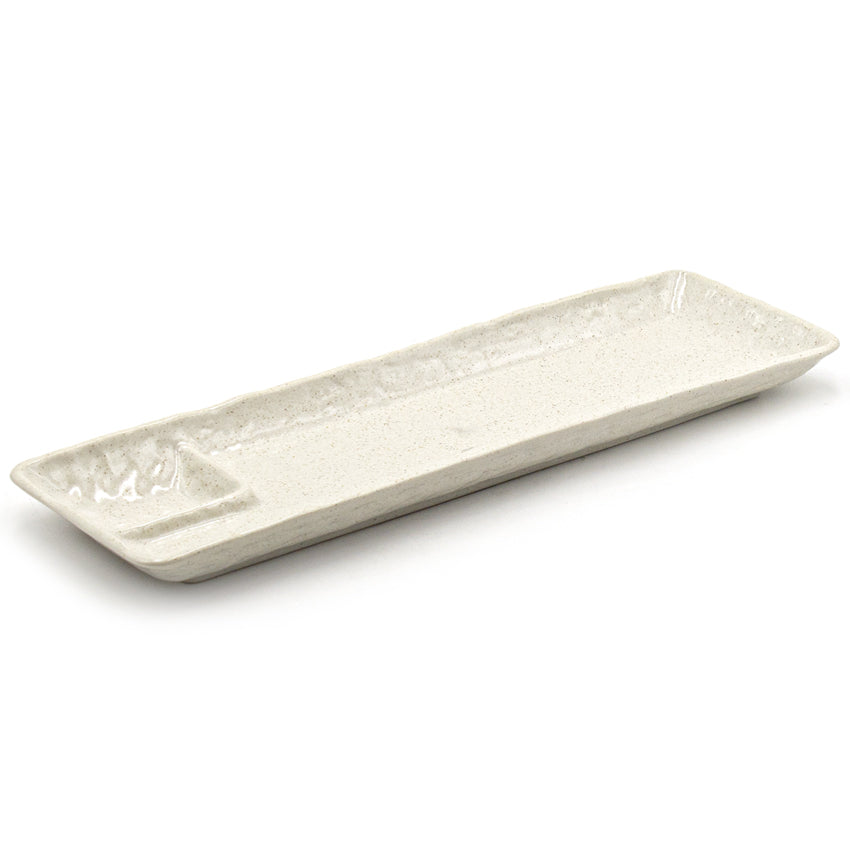 13" x 4" Rectangular Ceramic Serving Platter, Beige