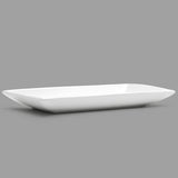 14" x 8.25" Rectangular Ceramic Plate, White
