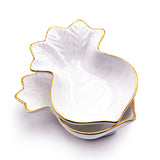 4.75" x 3.3" Radish Ceramic Bowl, White, Gold