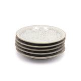 6-3/4" Round Ceramic 5-Piece Plate Set, Ivory