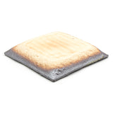 9.65" Square Ceramic Plate, Dark Brown, Silver, Gray