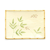 15.5" x 11.65" Rectangular Ceramic Plate, Beige, Brown