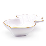 4.75" x 3.3" Radish Ceramic Bowl, White, Gold