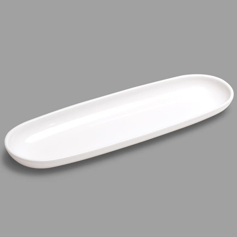 13.5" x 4" Oval Melamine Plate, White