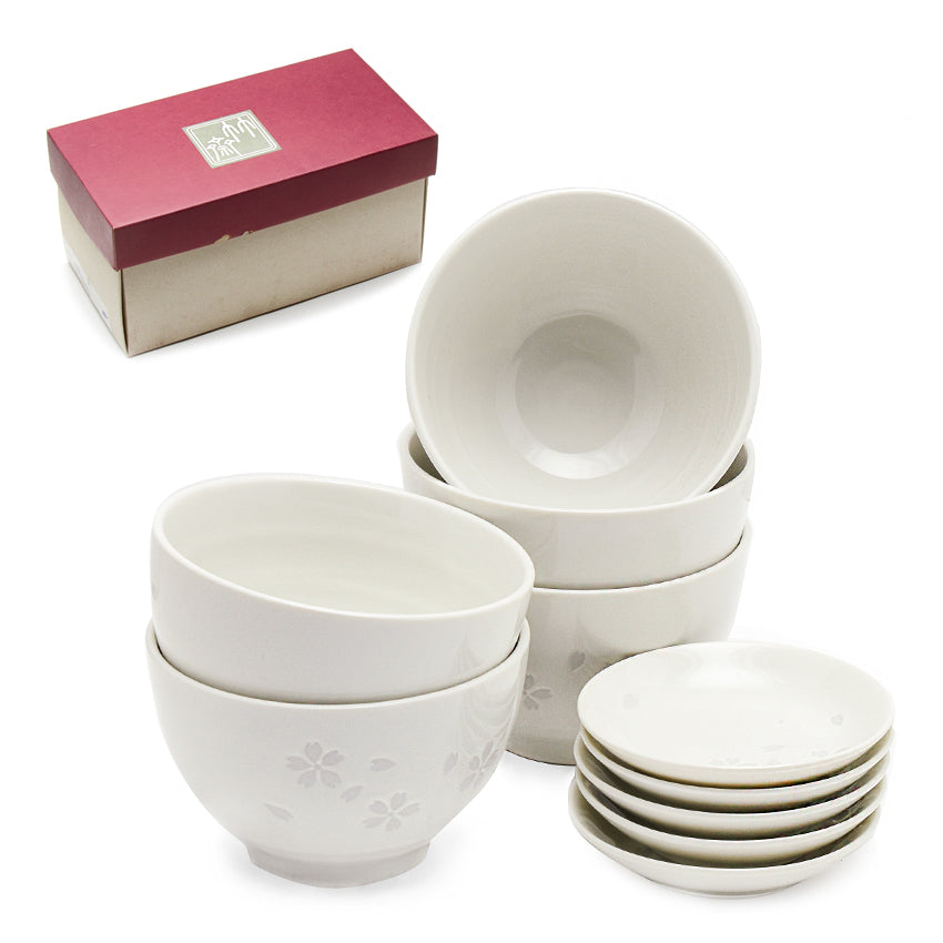 Ceramic 10-Piece Plate & Bowl Set, White — Sakura Design