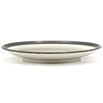 10" Round Ceramic Plate, Beige, Brown
