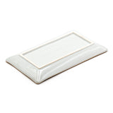 8.65" x 5" Rectangular Ceramic Plate, Gray, Yellow