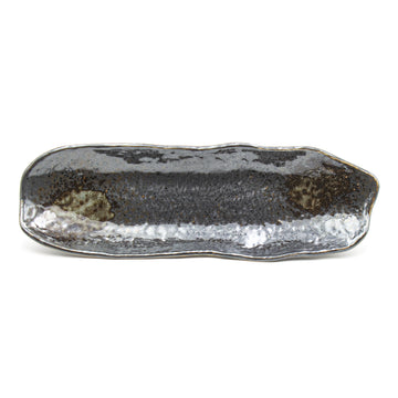 13.35″ × 4″ Black Ceramic Sushi Plate
