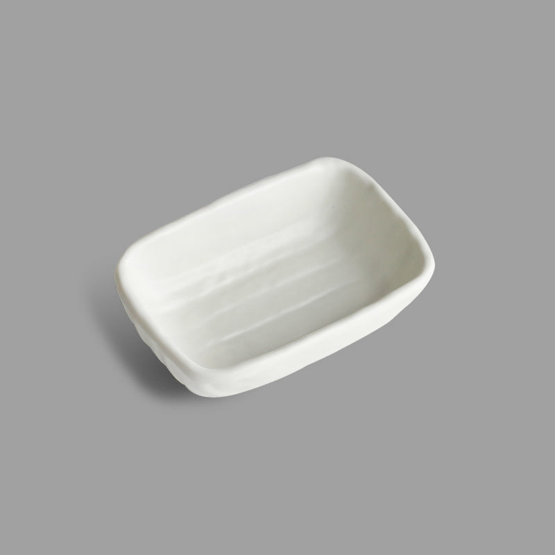 3.75" x 2.75" Rectangular Ceramic Plate, White