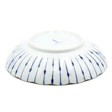 8.25" Round Ceramic Deep Plate, Blue — Fubuki Tokusa Design