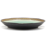 9.5" Round Ceramic Plate, Dark Brown, Emerald