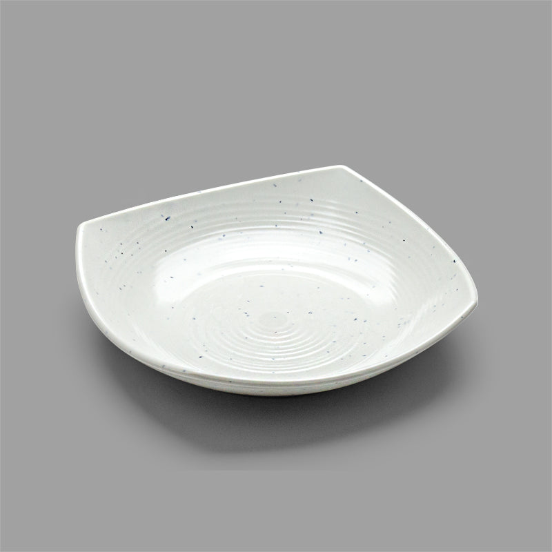 8.25" Square Melamine Plate, White — Marble Design